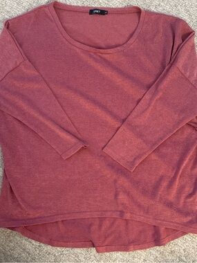 UGET Women's Long Sleeve Scoop Neck Top in Dusty Rose